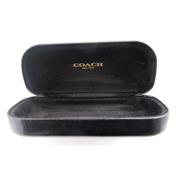 COACH New York Eyeglasses/Sunglasses Clamshell Case - Black & Coach Cloth/Wipe - Picture 6 of 13